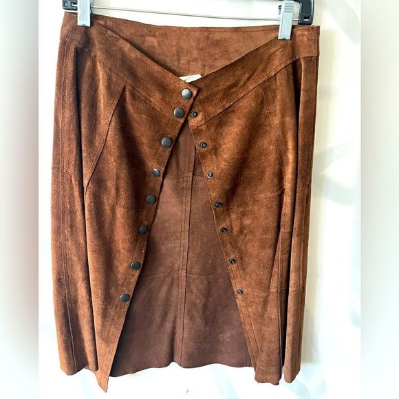 Gap Khakis Size 6 Genuine Leather Skirt - Picture 1 of 5